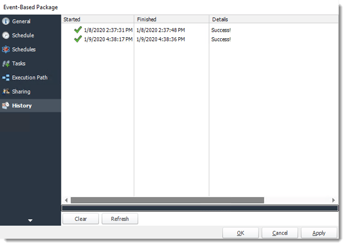 Power BI and SSRS. Event Based Packages Properties in PBRS.