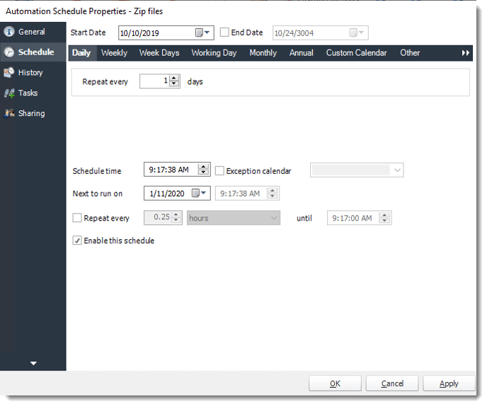 Power BI and SSRS. Automation Schedule Properties in PBRS.