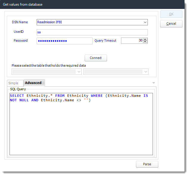 Power BI and SSRS. Get values from database interface in PBRS.