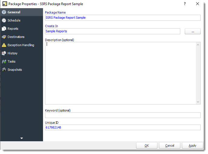 How do I setup a Package Reports Schedule for SSRS in PBRS?