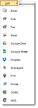Destination Drop-Down menu
