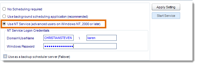 Crystal Reports: Scheduler in Options in CRD.