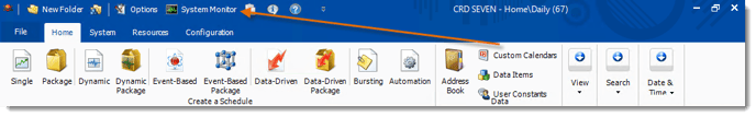 Crystal Reports: CRD Home Menu