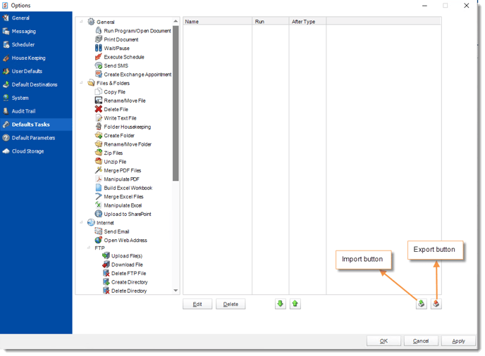 Crystal Reports: Defaults Tasks in Options in CRD.