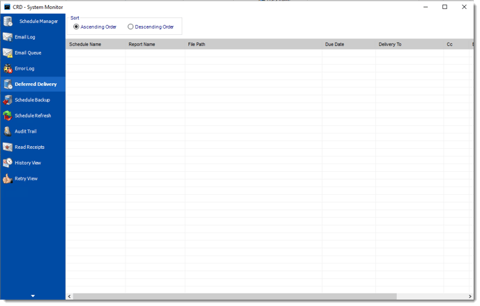 Crystal Reports: Deferred Delivery in System Monitor in CRD.