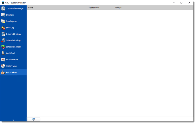 Crystal Reports: Retry View in System Monitor in CRD.