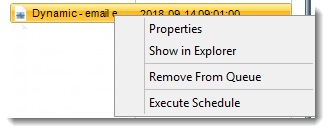 Crystal Reports: Schedule Manager Context Menu in System Monitor in CRD.