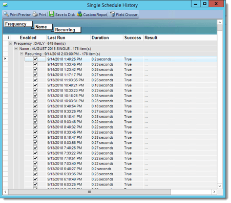 Crystal Reports: History View in System Monitor in CRD.