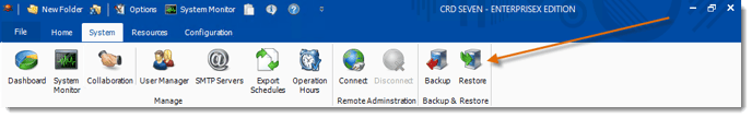 Crystal Reports: CRD System Menu.