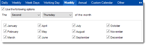 Crystal Reports: Schedule Wizard in Schedules in CRD.
