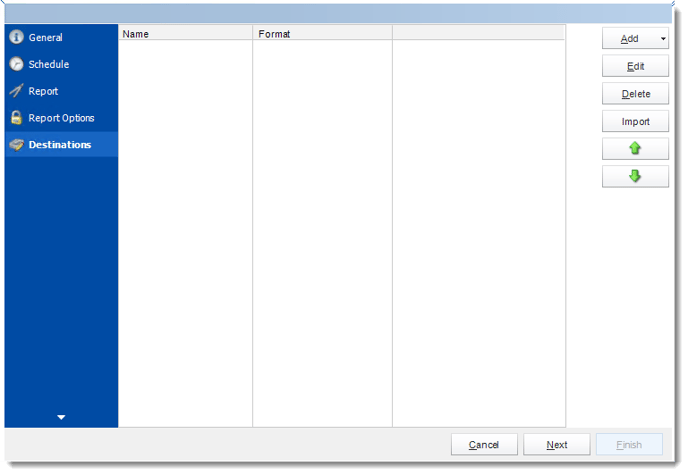 Crystal Reports: Destination Wizard in CRD.
