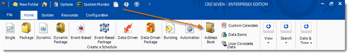 Crystal Reports: CRD Home Menu.