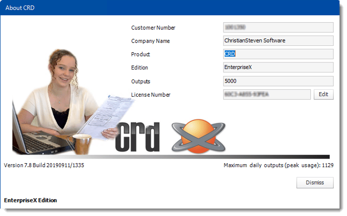 Crystal Reports: About CRD pop-up.