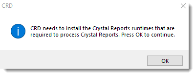 Crystal Reports: Welcome to CRD Setup Wizard.