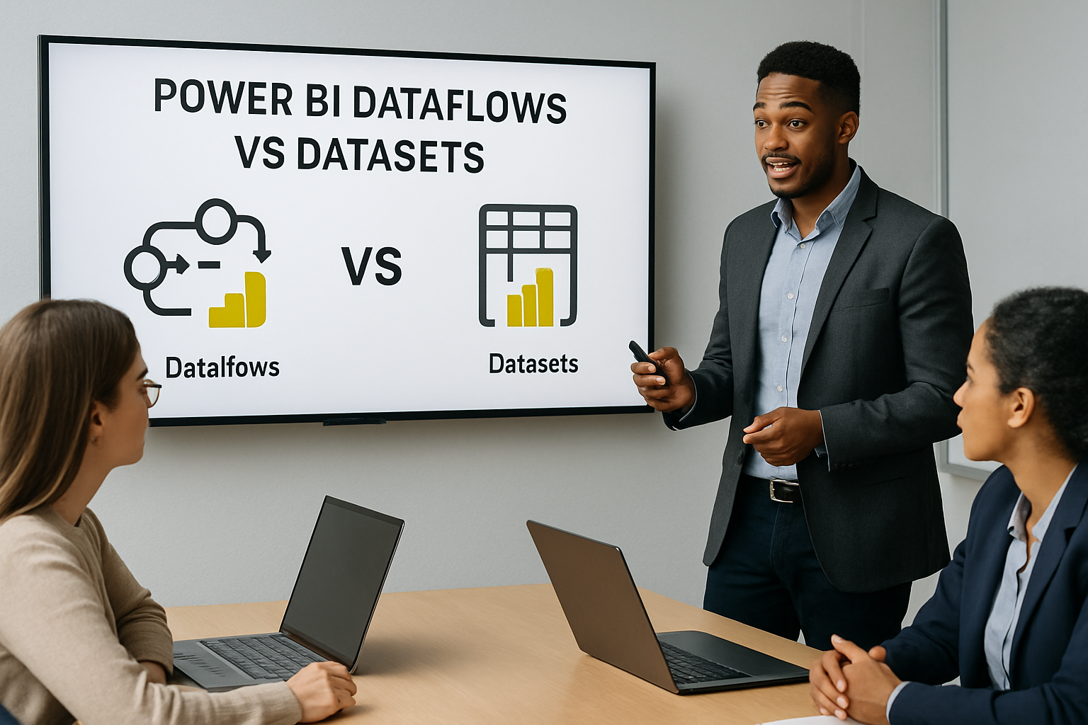power bi dataflows vs datasets