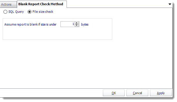 Blank report check method _ file size check