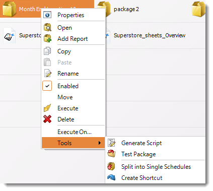 ATRS Package Shcedule Context Menu 2