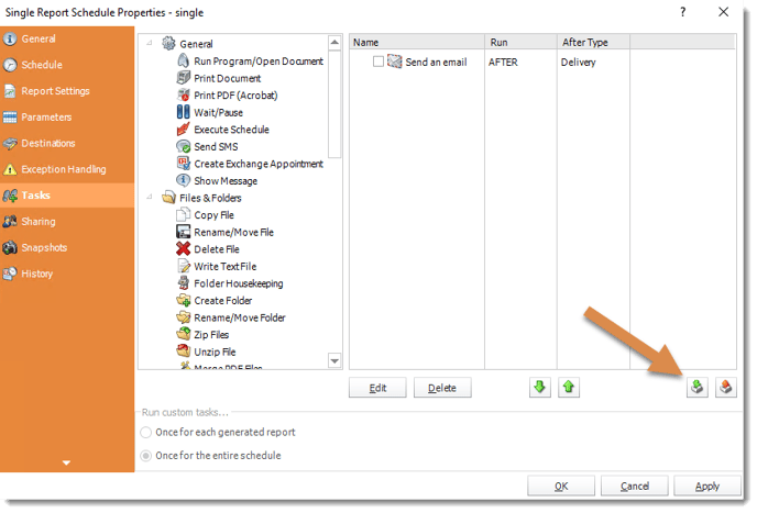 Importing Default Task Into Schedule