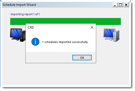 Crystal Reports: Import Schedules in CRD. 