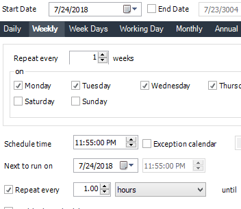 Date Time Scheduling in CRD