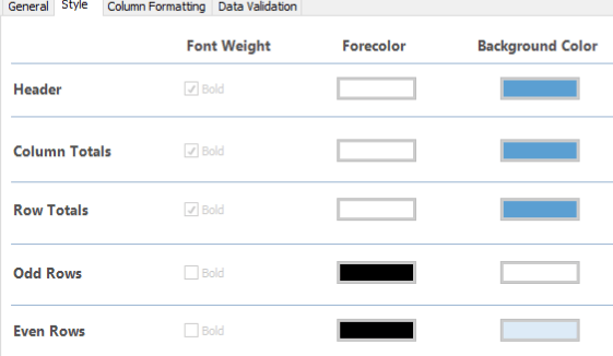 Excel Export Styling in PBRS