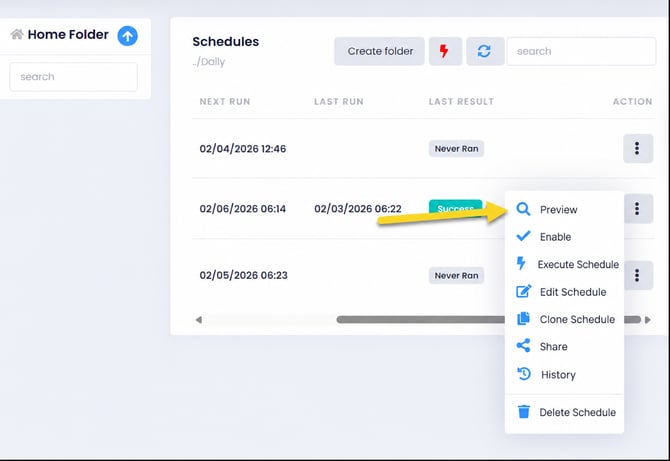 Modern Schedules Dashboard Menu