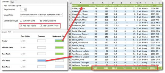 PBRS Export to Formatted Excel