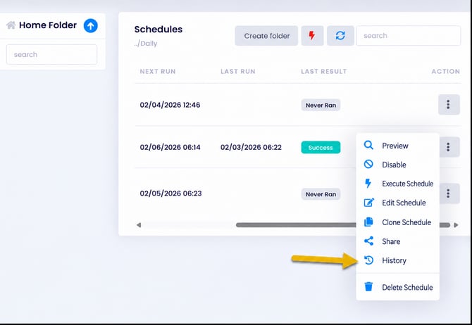 Schedules Menu Highlighted_ History
