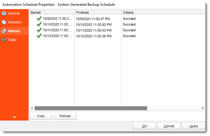 Crystal Reports: System Generated Backup Schedule in CRD.