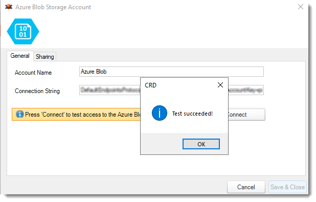Crystal Reports: Azure Blob Storage in CRD