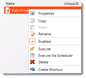 Data-Driven Automation Context Menu CRD