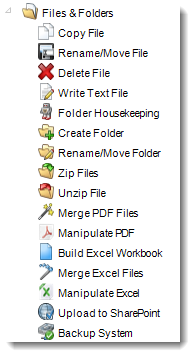 Crystal Reports: File & Folders task in CRD.