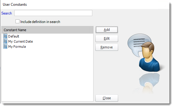 Crystal Reports: User Constant in CRD.