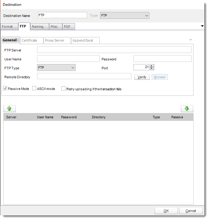 Crystal Reports: FTP Destination in CRD.