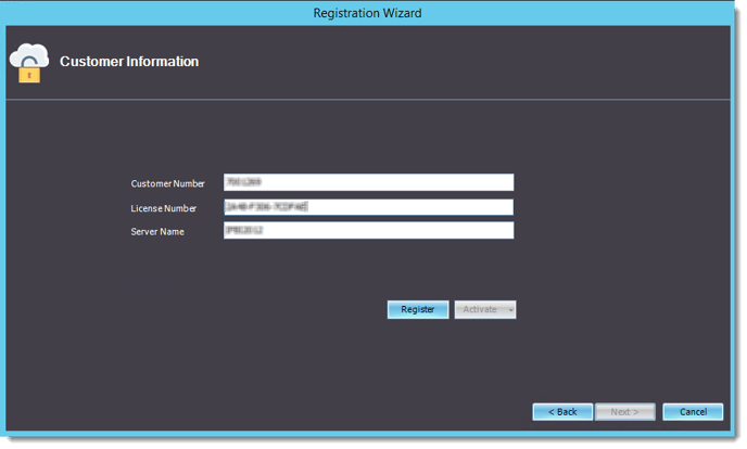 Register Customer Information in Registration Wizard