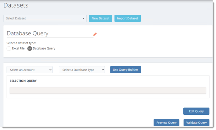 Database Query Dataset type