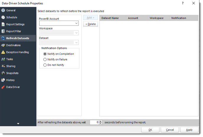 Power BI and SSRS. Data Driven Schedule Properties in PBRS