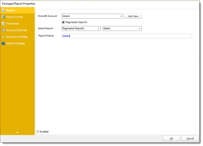 Power BI and SSRS: Packaged Report Properties Wizard in PBRS.