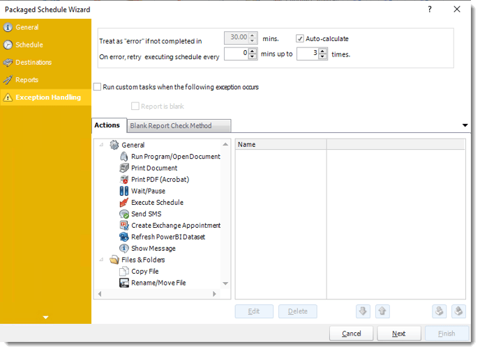 Power BI and SSRS Reports: Exception Handling Wizard in Package in PBRS.