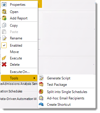 Power BI and SSRS. Data Driven Package Report Schedule Context Menu in PBRS.