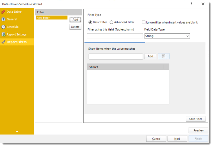 Power BI and SSRS. Report Filters in Data Driven Schedule in PBRS