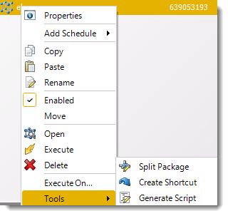 Power BI and SSRS. Event Based Packages Schedule Context Menu in PBRS.