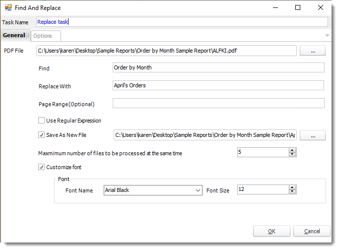 Power BI and SSRS. PDF Find & Replace task Wizard in PBRS.