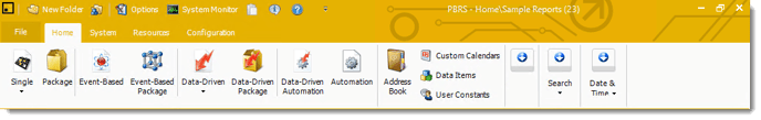 Power BI and SSRS Reports: PBRS Home Screen.