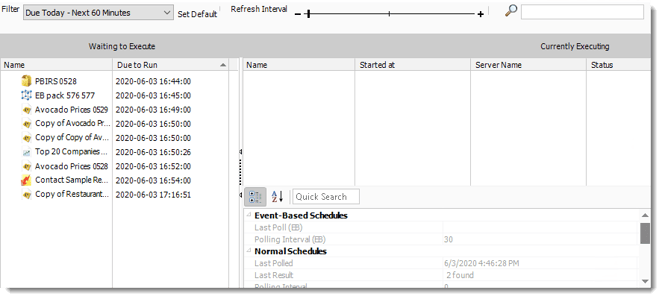 Power BI and SSRS. Schedule Manager in System Monitor in PBRS