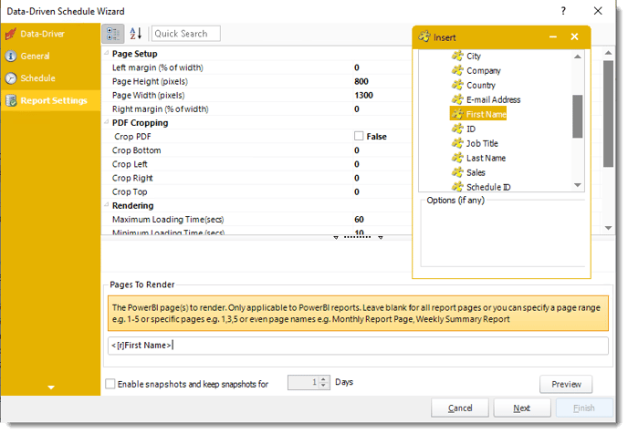 Power BI and SSRS. Report Settings in Data. Driven Schedule in PBRS