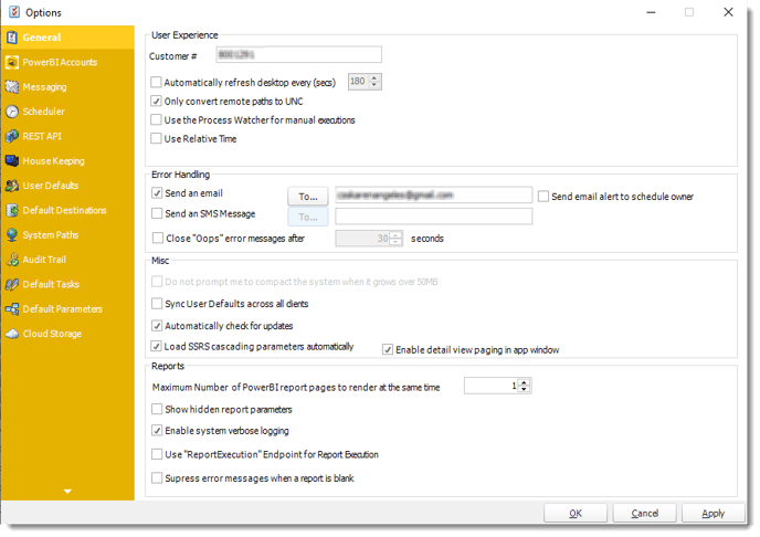 Power BI and SSRS Reports: Option Menu in PBRS.