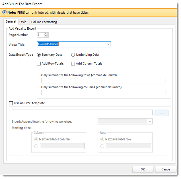 Power BI and SSRS. Excel format section in Destination Wizard in PBRS.