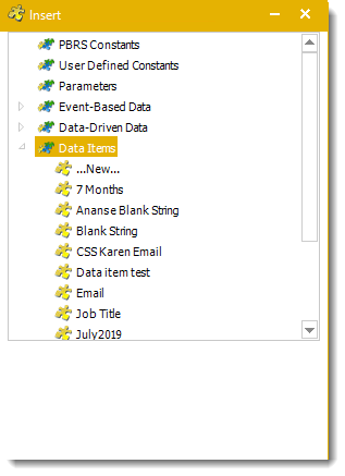 Power BI and SSRS. Data Item Insert Menu in PBRS.