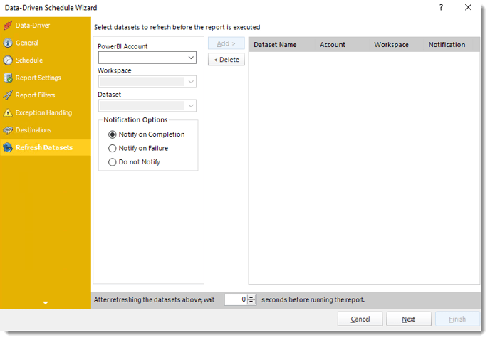 Data-Driven Power BI Refresh Datasets Wizard